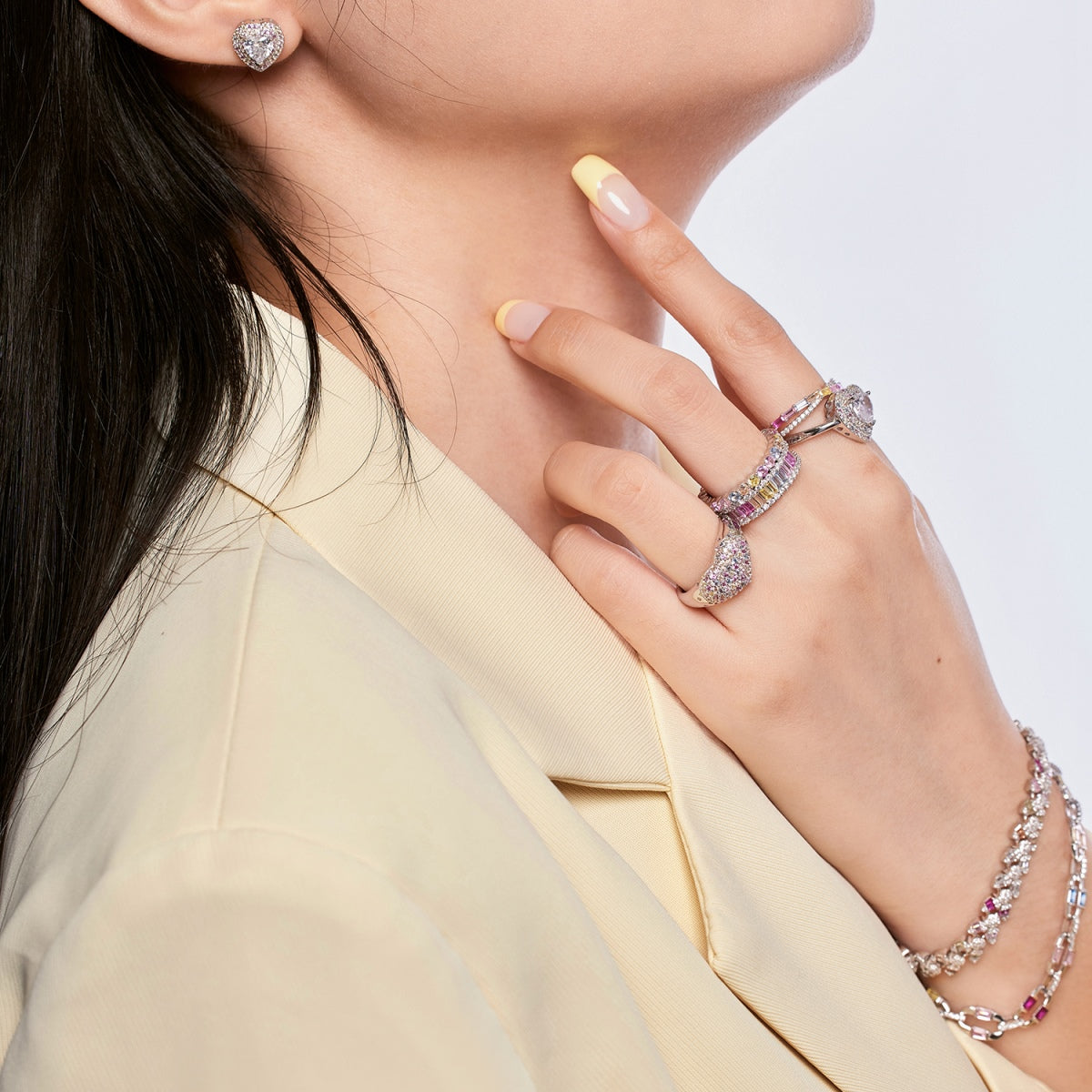 [Solara Jewelry]Delicate Ebullient Heart Shape Wedding Ring