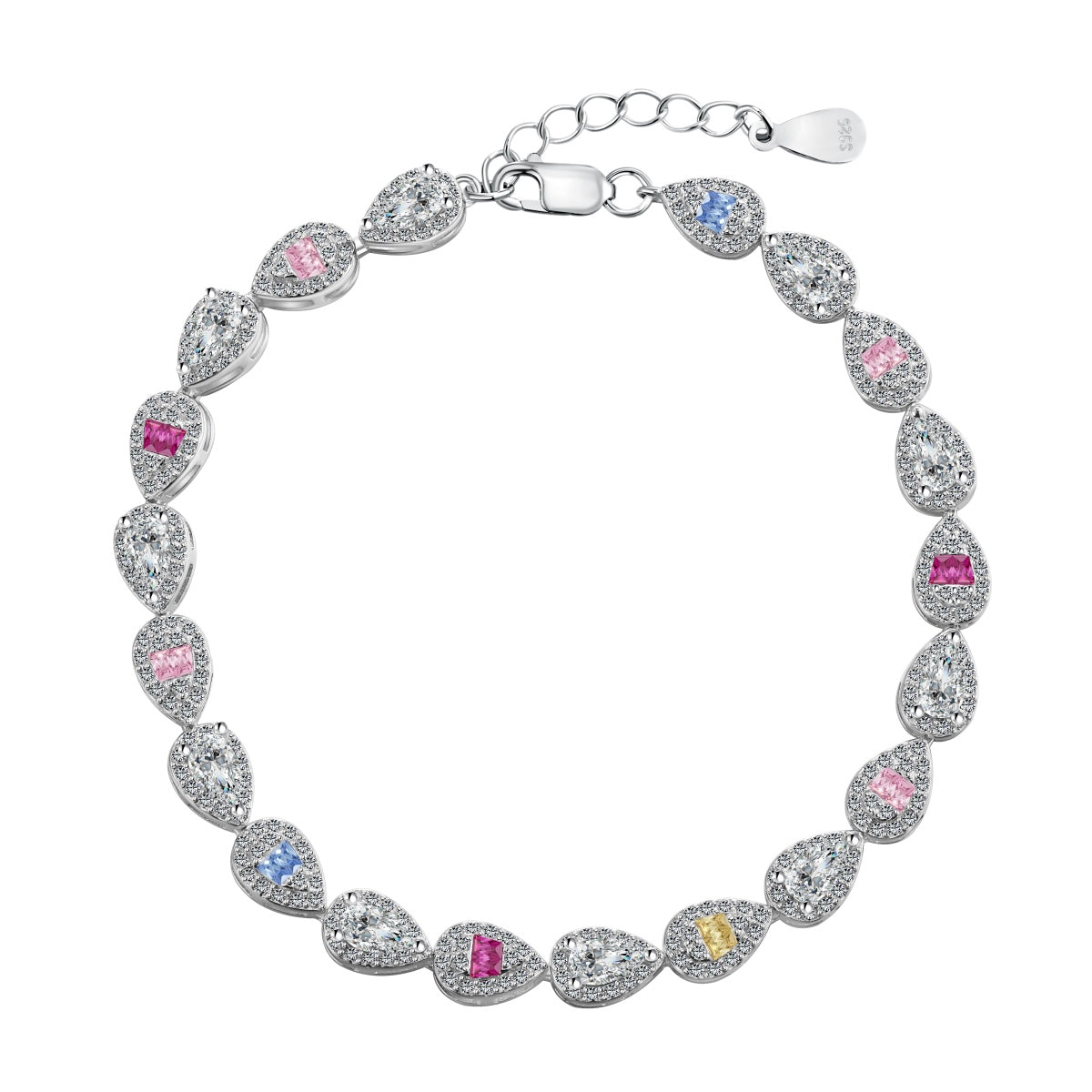 [Solara Jewelry]0.25 Carat Radiant Water Drop Shape Daily Bracelet