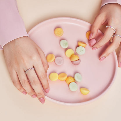 [Solara Jewelry]Radiant Sparkling Round Cut Daily Ring