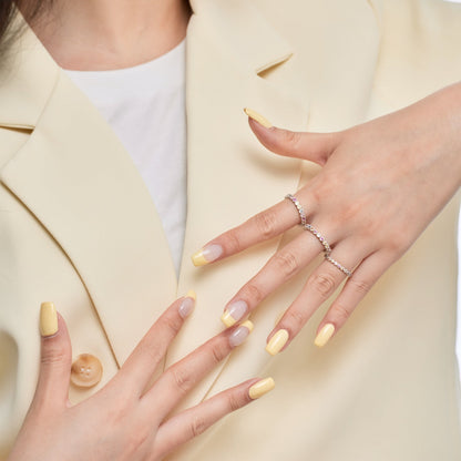 [Solara Jewelry]Radiant Sparkling Round Cut Daily Ring