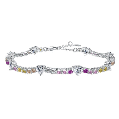 [Solara Jewelry]Romantic Heart Shape Round Cut Lover Bracelet