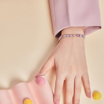 [Solara Jewelry]Radiant Colorful Emerald Cut Party Bracelet