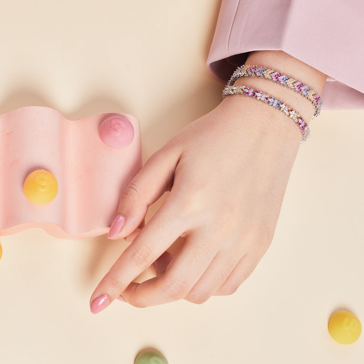 [Solara Jewelry]Ornate Sparkling Round Cut Party Bracelet