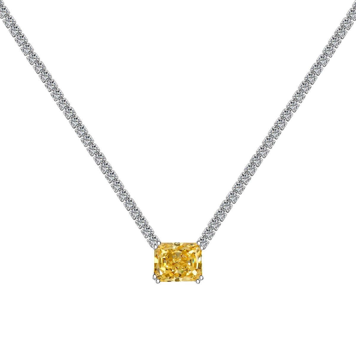 [Solara Jewelry]4.0 Carat Elegant Radiant Cut Necklace