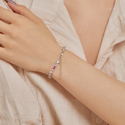 [Solara Jewelry]Romantic Heart Shape Round Cut Lover Bracelet