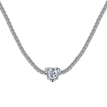 [Solara Jewelry]2.0 Carat Sparkling Tennis Heart Cut Necklace