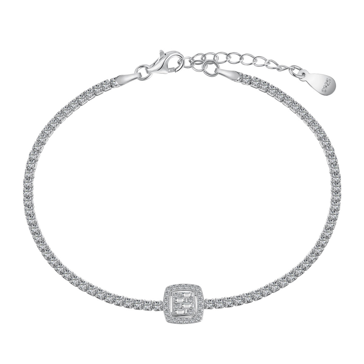 [Solara Jewelry]Luxurious Dazzling Square Shape Banquet Bracelet