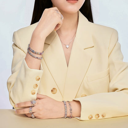 [Solara Jewelry]Delicate Colorful Multi Cut Party Bracelet
