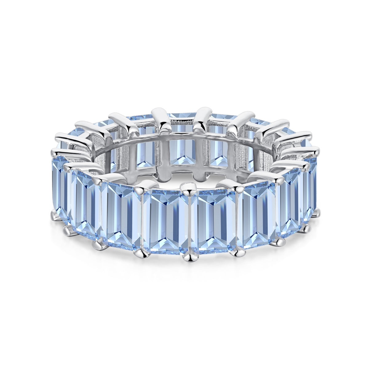 [Solara Jewelry]0.75 Carat Elegant Emerald Cut Tennis Ring