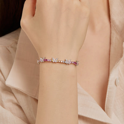 [Solara Jewelry]Ornate Colorful Butterfly Shape Round Cut Daily Bracelet
