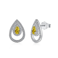 [Solara Jewelry]Sparkling Delicate Water Drop Shape Daily Earrings