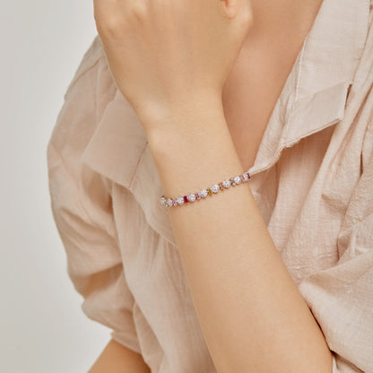 [Solara Jewelry]Radiant Colorful Round Shape Daily Bracelet