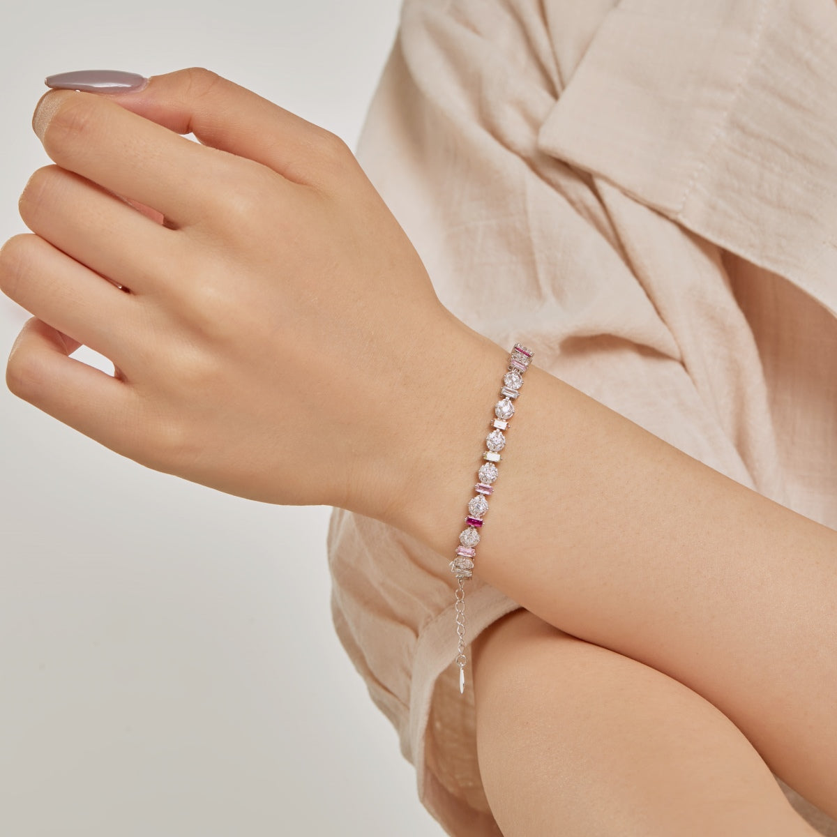 [Solara Jewelry]Radiant Colorful Round Shape Daily Bracelet