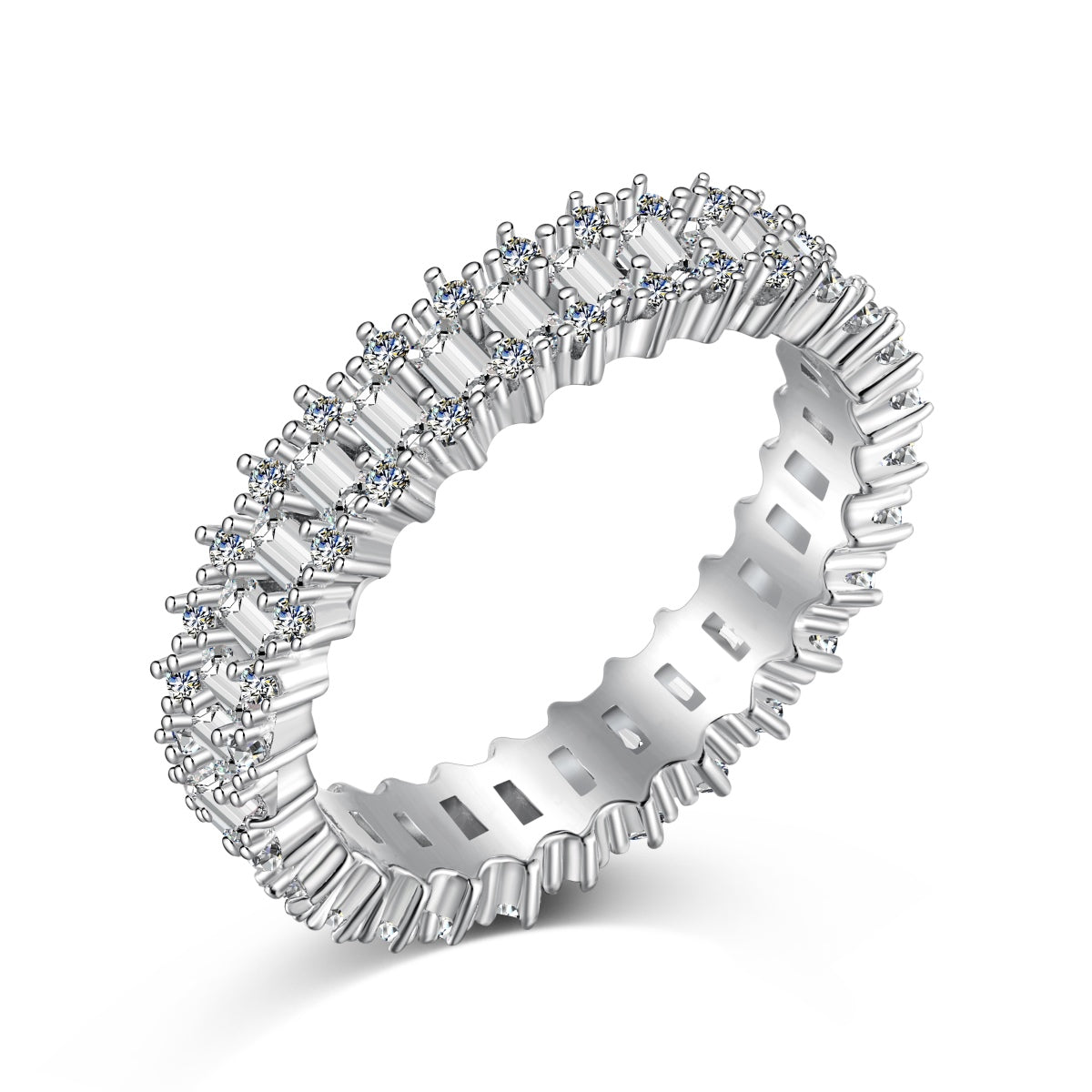 [Solara Jewelry]Splashy Ornate Emerald Cut Cocktail Ring