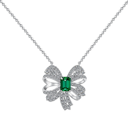 [Solara Jewelry]Luxurious Flower Shape Emerald Cut Necklace