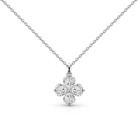 [Solara Jewelry]Heart-Shaped Four-Leaf Clover Bead Necklace