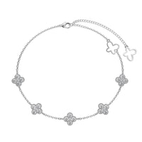 [Solara Jewelry]Four-Leaf Clover Hollow Butterfly Bracelet