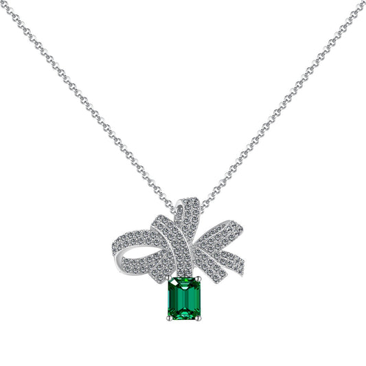 [Solara Jewelry]Luxurious Flower Shape Emerald Cut Necklace