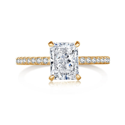 [Solara Jewelry]2.0 Carat Dazzling Sparkling Radiant Cut Party Ring