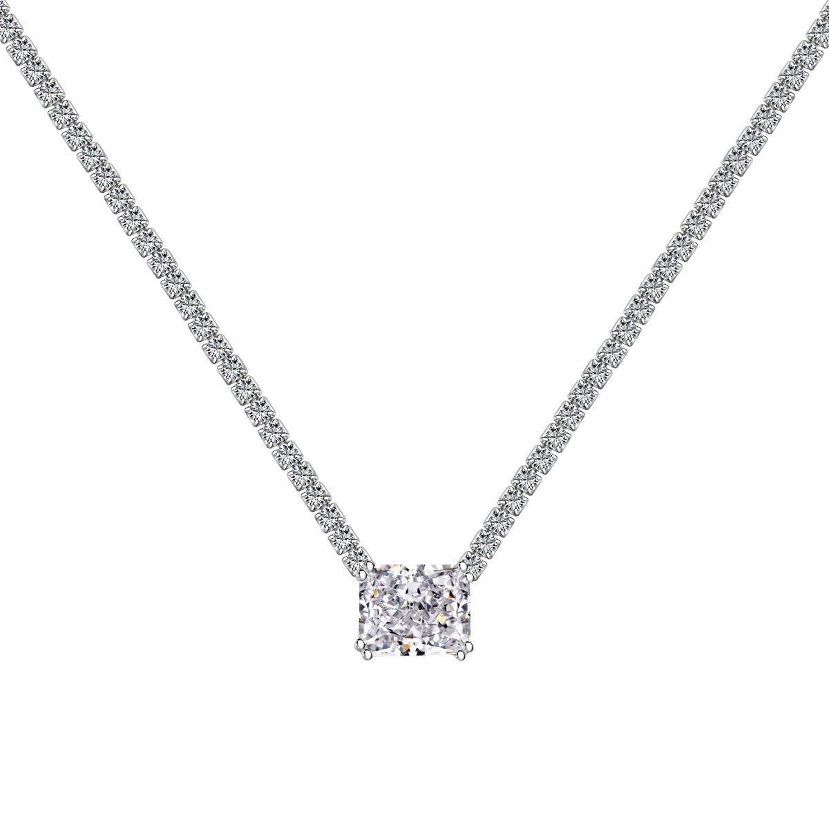 [Solara Jewelry]4.0 Carat Elegant Radiant Cut Necklace
