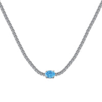 [Solara Jewelry]1.0 Carat Shining Oval Cut Necklace