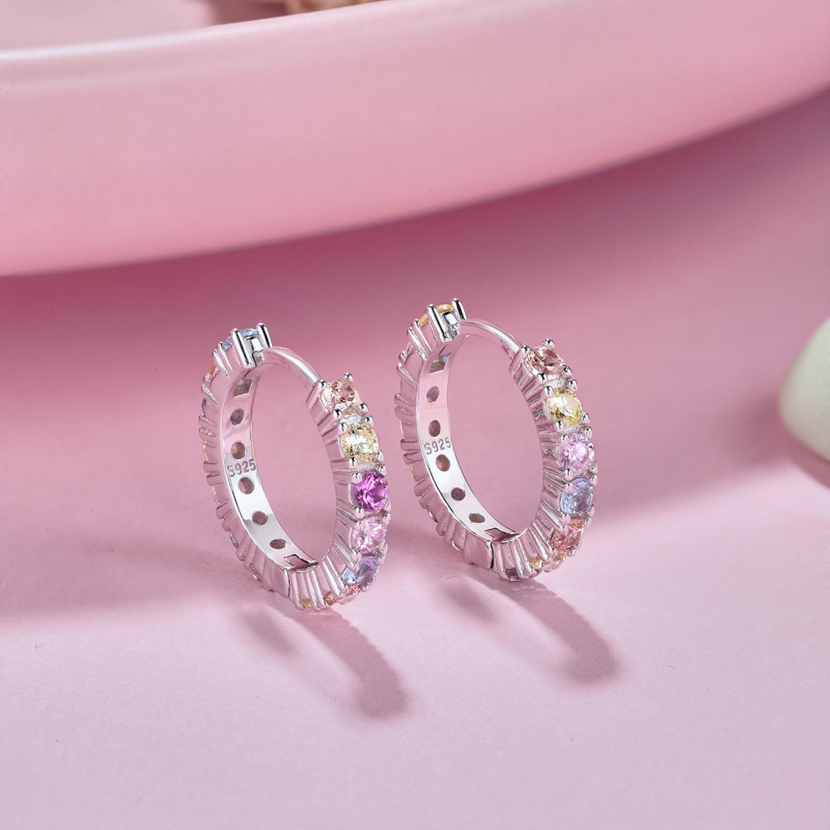 [Solara Jewelry]Radiant Colorful Round Cut Earrings