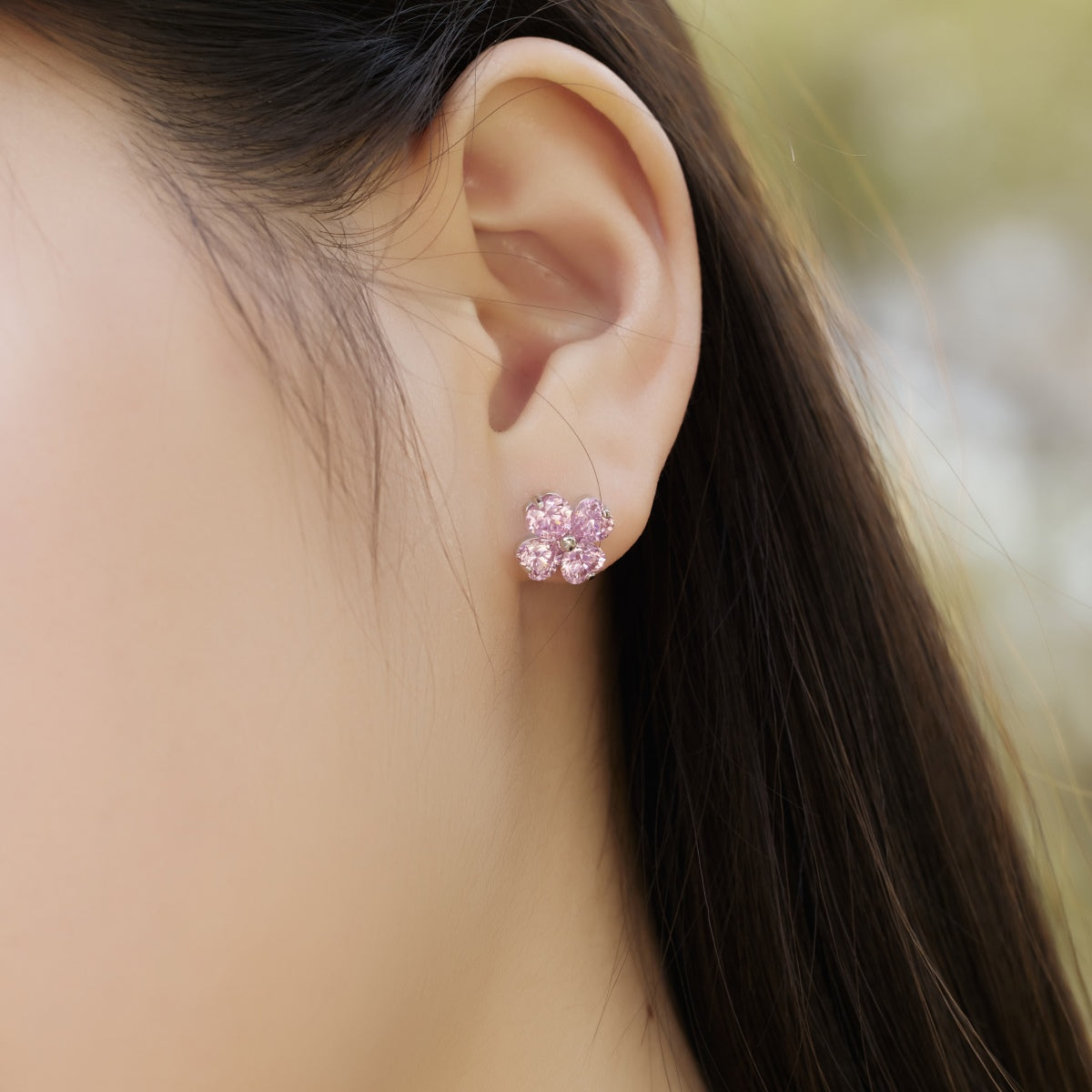 [Solara Jewelry]Four-Leaf Clover Ball Earrings