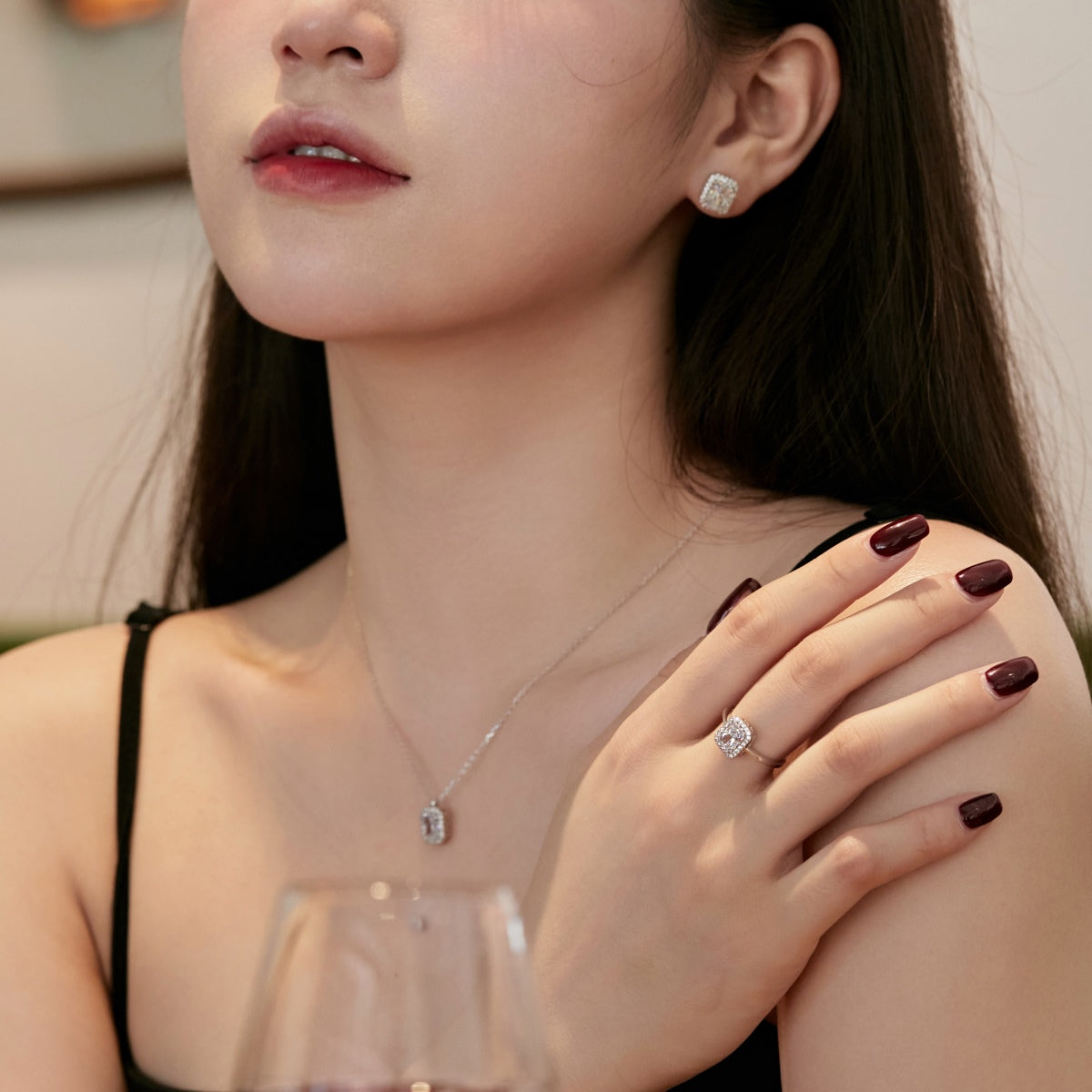 [Solara Jewelry]1.0 Carat Luxurious Dainty Emerald Cut Daily Earrings