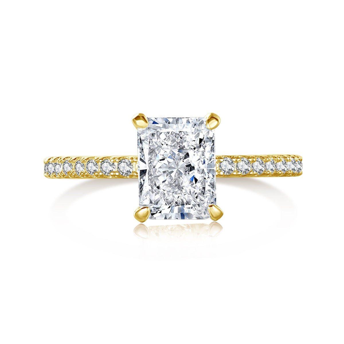 [Solara Jewelry]2.0 Carat Dazzling Sparkling Radiant Cut Party Ring