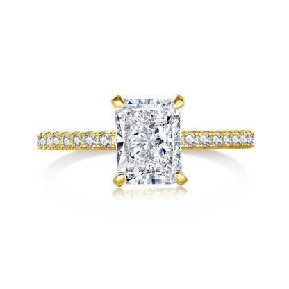 [Solara Jewelry]2.0 Carat Dazzling Sparkling Radiant Cut Party Ring