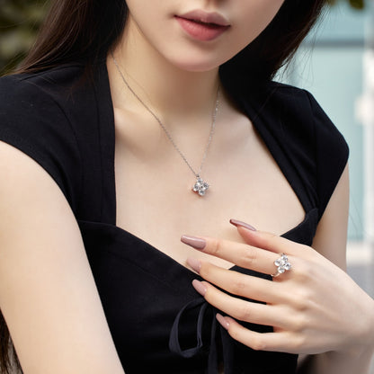 [Solara Jewelry]Four-Leaf Clover And Eight-Pointed Star Necklace
