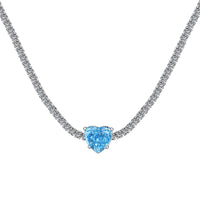 [Solara Jewelry]2.0 Carat Sparkling Tennis Heart Cut Necklace