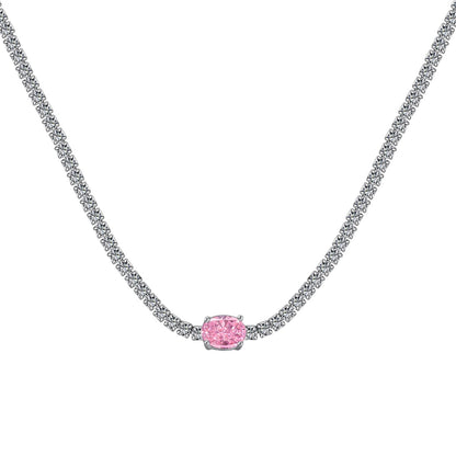 [Solara Jewelry]1.0 Carat Shining Oval Cut Necklace