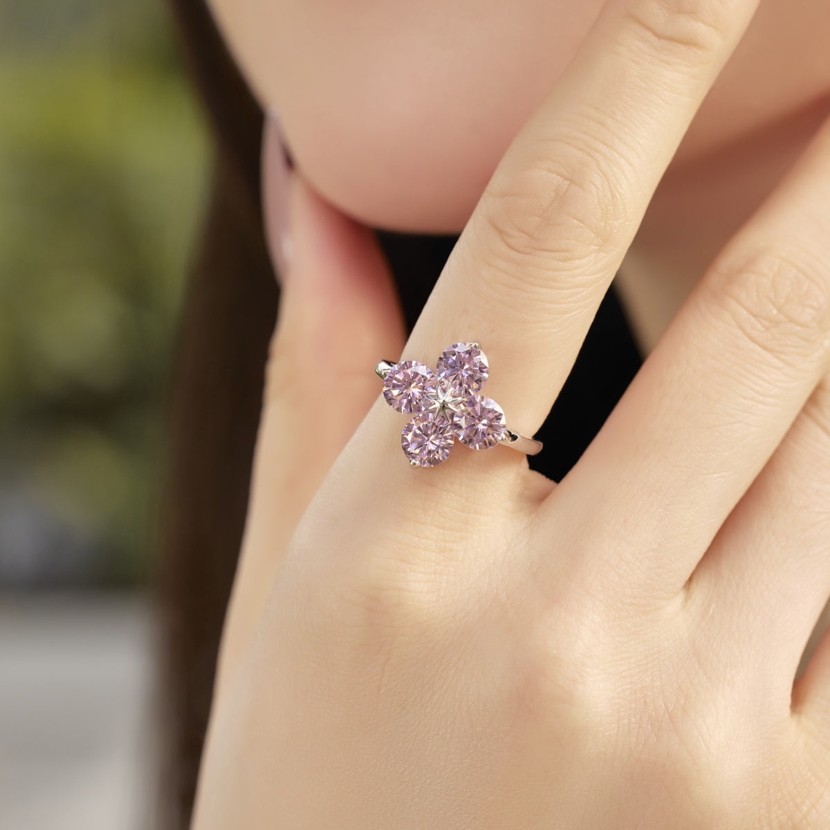 [Solara Jewelry]Four-Leaf Clover Eight-Pointed Star Ring