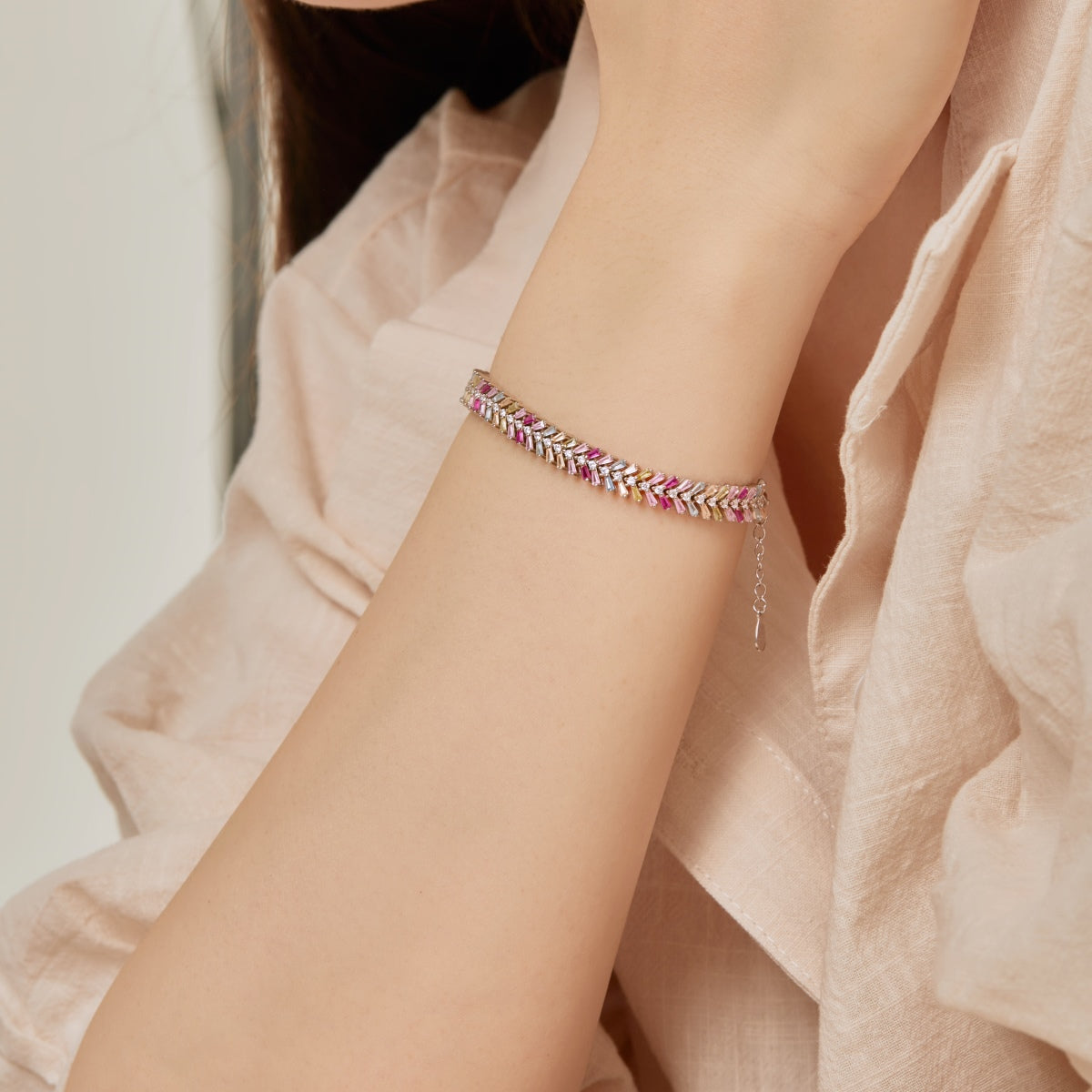 [Solara Jewelry]Dainty Radiant Emerald Cut Daily Bracelet