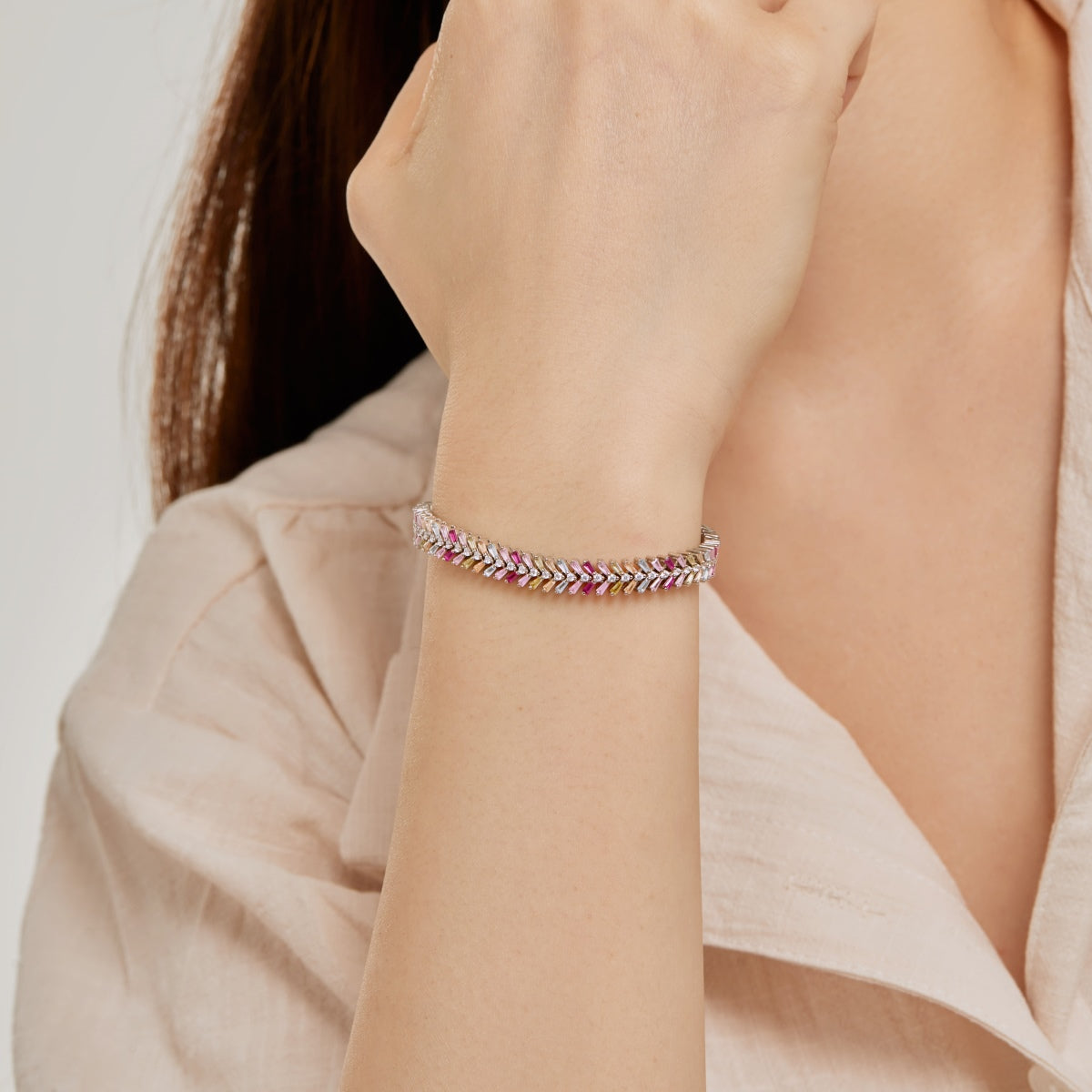 [Solara Jewelry]Dainty Radiant Emerald Cut Daily Bracelet