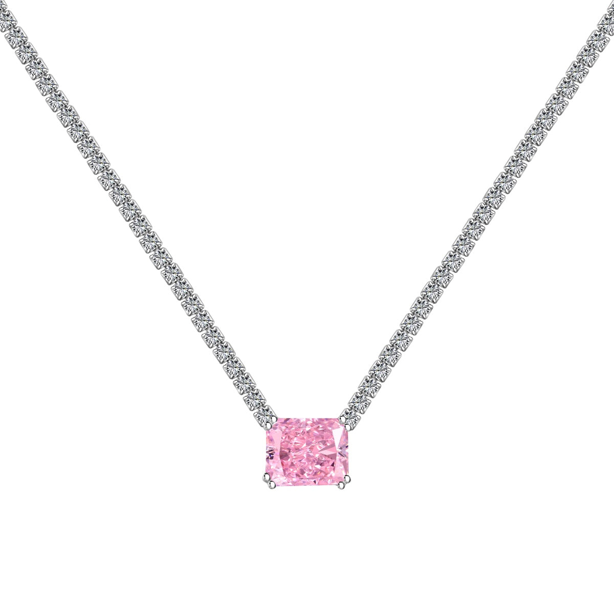 [Solara Jewelry]4.0 Carat Elegant Radiant Cut Necklace