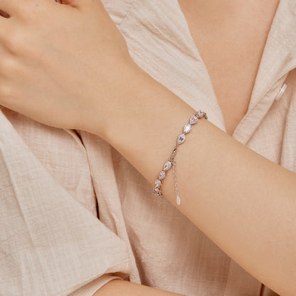 [Solara Jewelry]0.25 Carat Radiant Water Drop Shape Daily Bracelet