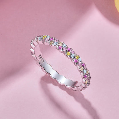[Solara Jewelry]Dainty Ebullient Round Cut Daily Ring