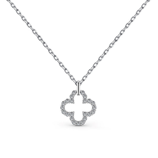 [Solara Jewelry]Four-Leaf Clover Hollow Design Exquisite Necklace