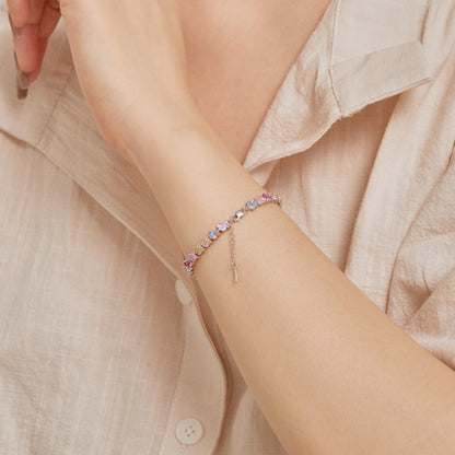 [Solara Jewelry]Ornate Colorful Flower Shape Party Bracelet