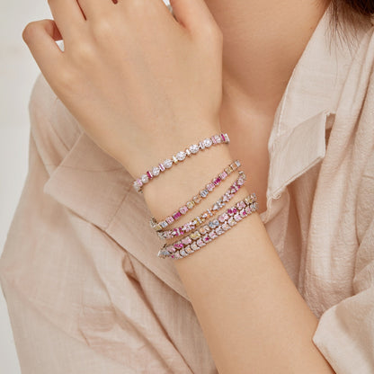 [Solara Jewelry]Ornate Colorful Flower Shape Party Bracelet