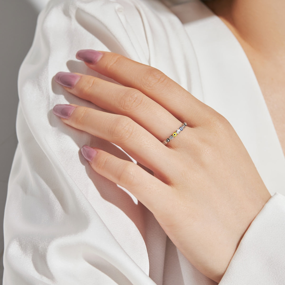[Solara Jewelry]Sparkling Vibrant Round Shape Daily Ring