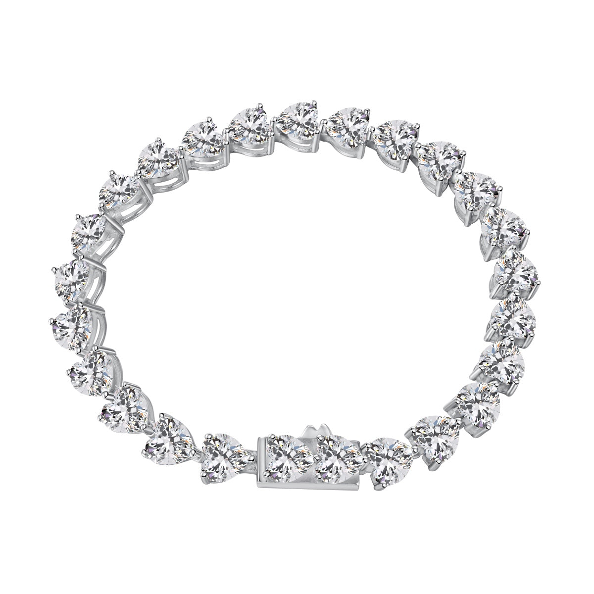[Solara Jewelry]0.75 Carat Elegant Romantic Heart Shape Lover Bracelet