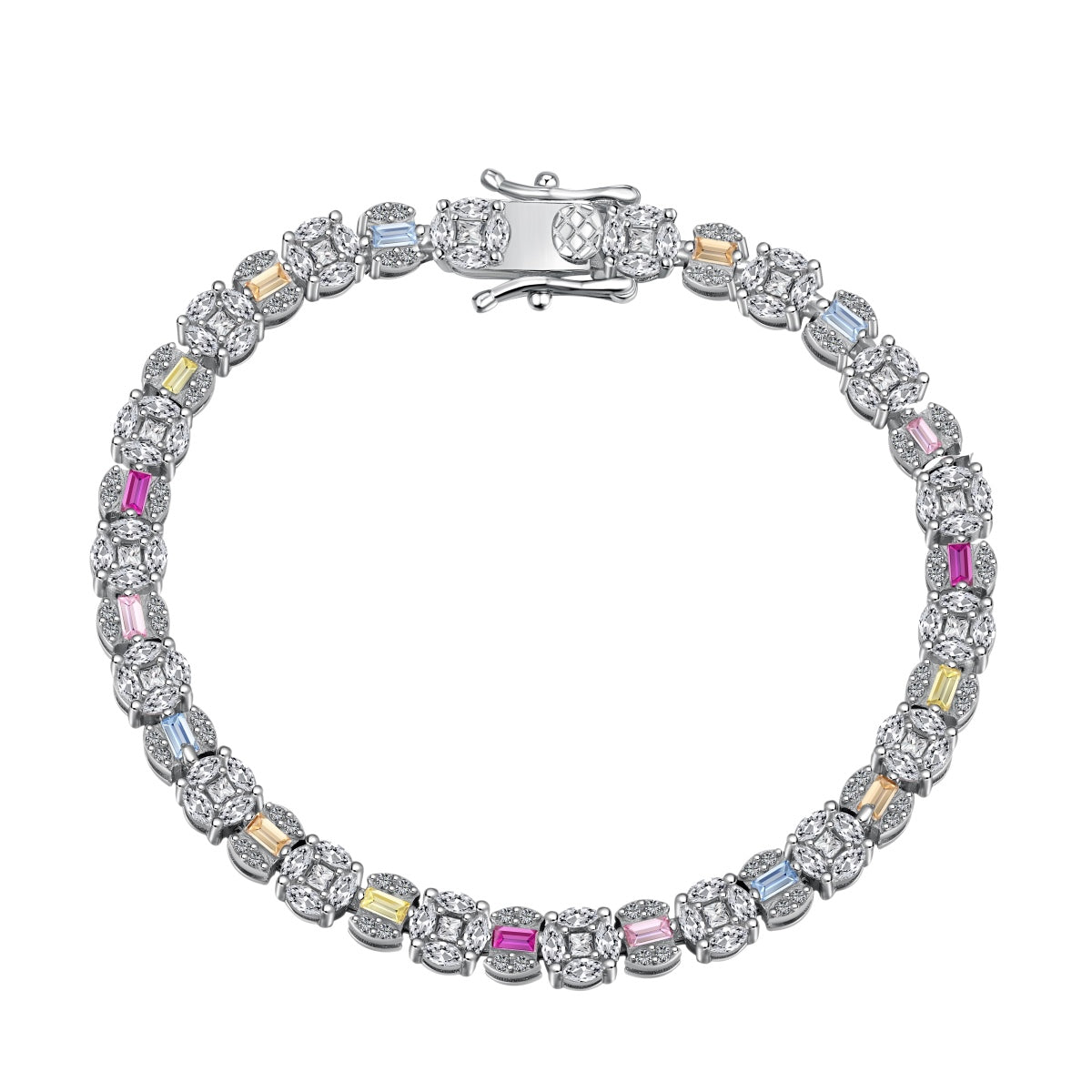 [Solara Jewelry]Dazzling Radiant Multi Cut Daily Bracelet
