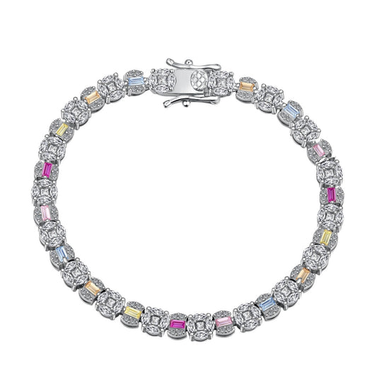 [Solara Jewelry]Dazzling Radiant Multi Cut Daily Bracelet