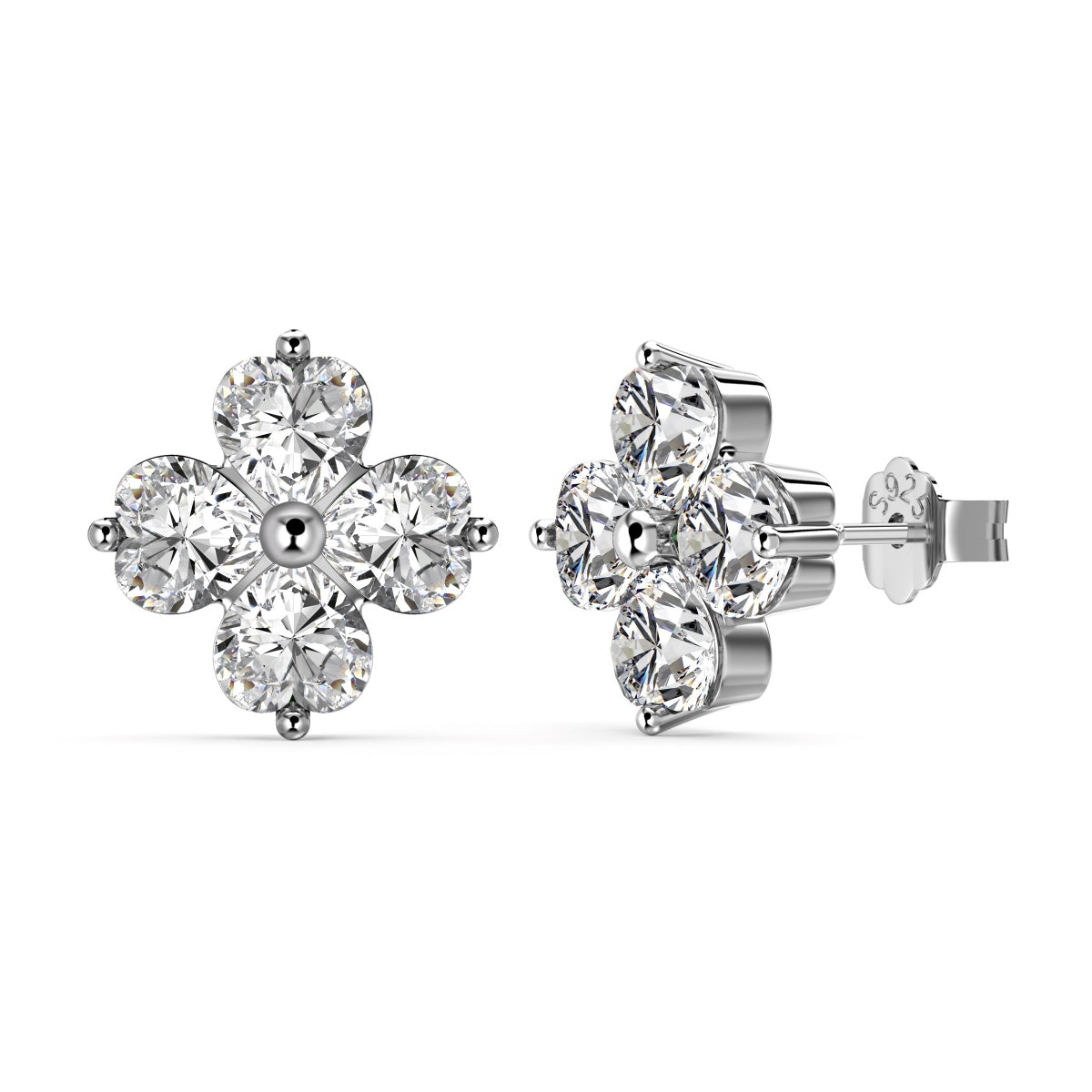 [Solara Jewelry]Four-Leaf Clover Ball Earrings
