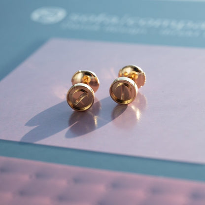 [Solara Jewelry]LOVE EARRINGS PINK GOLD 10MM