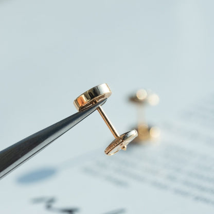 [Solara Jewelry]LOVE EARRINGS PINK GOLD 10MM