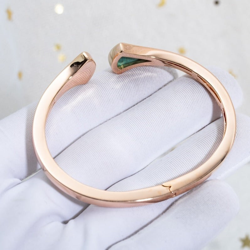 [Solara Jewelry]DREAM BRACELET OPEN MALACHITE PINK GOLD